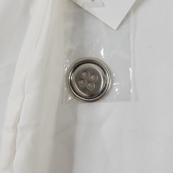 The Limited Blazer Size 24W Open Front Pleated Cuffs Marshmallow Color Buttons - Picture 9 of 13